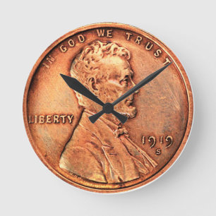 Koper Abraham Lincoln penny, 1 cent koper Ronde Klok
