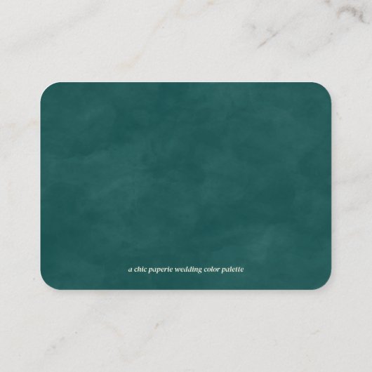 Koper, beige en donker Blauwgroen bruiloft kleuren Informatiekaartje (Achterkant)
