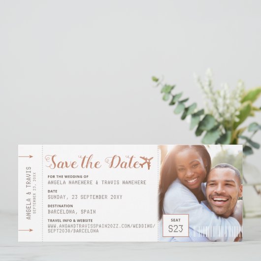 Koper Bestemmingsfoto instapkaart datum opslaan (Staand voorkant)