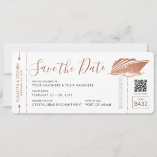 Koper bewaart de datum voor cruise Wedding Save The Date