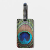 Koper/Blauwgroen/blauw Peacock-doether Bagagelabel (Achterkant verticaal)