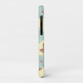 Koper Bleke Blauwgroen flora op parelgeel Case-Mate iPhone Case (Achterkant/links)