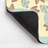 Koper Bleke Blauwgroen flora op parelgeel Muismat (Hoek)