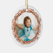 Koper-blik Berry wreath & Merry kerstscript Keramisch Ornament (Rechts)