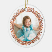 Koper-blik Berry wreath & Merry kerstscript Keramisch Ornament (Links)