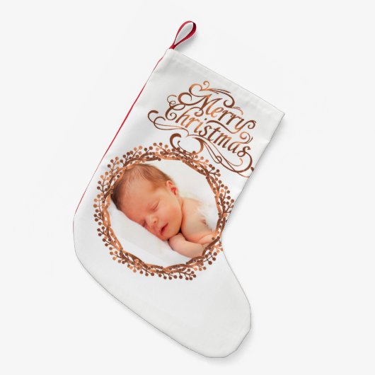 Koper-blik Berry wreath & Merry kerstscript Kleine Kerstsok (Voorkant (Hangend))