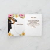 Koper Bloemen Afro-Amerikaanse bruiloft Dank u Bedankkaart (Binnen)