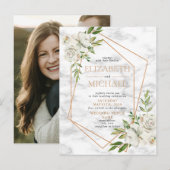 Koper Bloemen Geometrische Marmeren Briefkaart Fot (Voorkant / Achterkant)