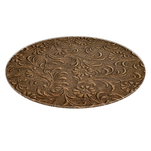 Koper Bloemen: In reliëf gemaakte paneelkunst. Snijplank (Hoek)