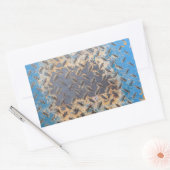 Koper Blue Grunge Old Metal Corrosion Rechthoekige Sticker (Envelop)