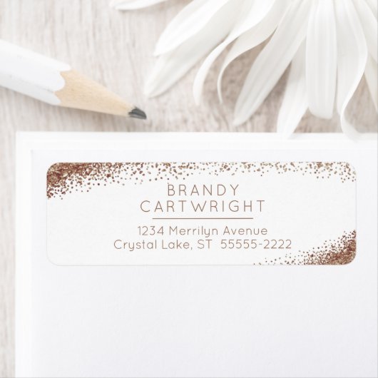 Koper, Blush en Gold Sparkle Etiket (Insitu)