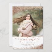 Koper Blush Gold Glitter Elegant Script Afstuderen Kaart (Voorkant)