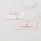 KOPER BLUSH PINK MARBLE STUD EARRING DISPLAY LOGO MINI VISITEKAARTJE (Voorkant / Achterkant)