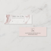 KOPER BLUSH PINK MARBLE STUD EARRING DISPLAY LOGO MINI VISITEKAARTJE (Voorkant / Achterkant)