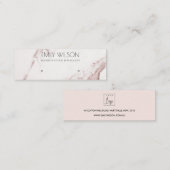 KOPER BLUSH PINK MARBLE STUD EARRING DISPLAY LOGO MINI VISITEKAARTJE (Voorkant / Achterkant)