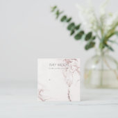 KOPER BLUSH PINK MARBLE STUD EARRING DISPLAY LOGO VIERKANTE VISITEKAARTJE (Staand voorkant)