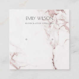 KOPER BLUSH PINK MARBLE STUD EARRING DISPLAY LOGO VIERKANTE VISITEKAARTJE