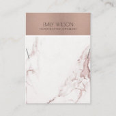 KOPER BLUSH PINK MARBLE TEXTURE KETTING DISPLAY VISITEKAARTJE (Voorkant)