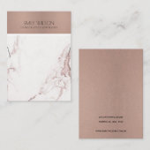 KOPER BLUSH PINK MARBLE TEXTURE KETTING DISPLAY VISITEKAARTJE (Voorkant / Achterkant)