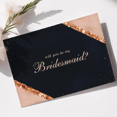 Koper Blush Pink Navy zal mijn Bridesmaid zijn Kaart