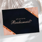 Koper Blush Pink Navy zal mijn Bridesmaid zijn Kaart