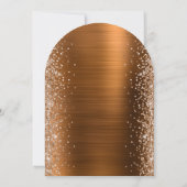 Koper Borstel Metaal Glitter Boog Bruiloft Kaart (Achterkant)