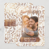 Koper Brons Goud Folie Modern Save the Date Foto Kaart (Voorkant / Achterkant)