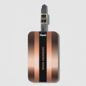 Koper brons metallisch zwart bagagelabel (Voorkant (verticaal))