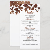 Koper Brons Modern Glamour Confetti Menu (Voorkant / Achterkant)