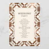 Koper Brons Rustieke Herfst Plaid Trouwceremonie Programmakaart (Achterkant)