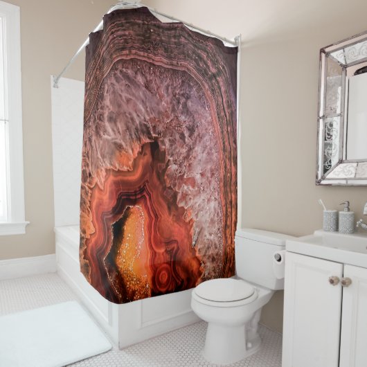 koper Bronze Agate Mineral Gemstone Douchegordijn (In situ)