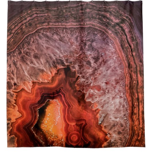 koper Bronze Agate Mineral Gemstone Douchegordijn (Voorkant)