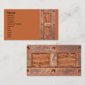 KOPER BRONZE TREASURE CHEST DEUR METAL RUST BOLTS VISITEKAARTJE (Voorkant / Achterkant)