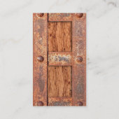 KOPER BRONZE TREASURE CHEST DEUR METAL RUST BOLTS VISITEKAARTJE (Achterkant)