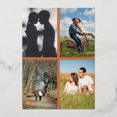 Koper bruiloft 7e feest 6 foto's folie uitnodiging (Achterkant)