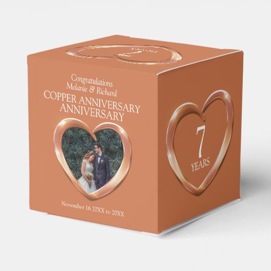 Koper bruiloft jubileum hart gunst doos bedankdoosjes (Achterkant)