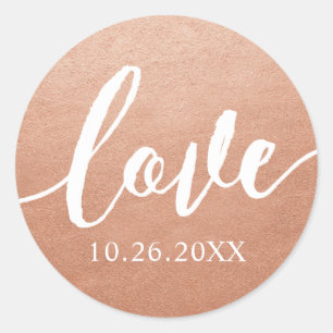 Koper Bruiloft Kalligrafie Liefde Label Seal