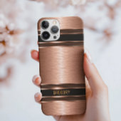 Koper Bruine Tonen Metallic Textuur Monogram Case-Mate iPhone Case