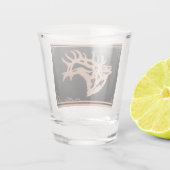 Koper Bull Elk Shot Glass Glas (Achterkant)