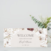 Koper Burgundy Wildflower Seating Chart Header (Staand voorkant)