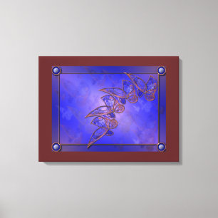 Koper Butterflies Canvas Afdrukken