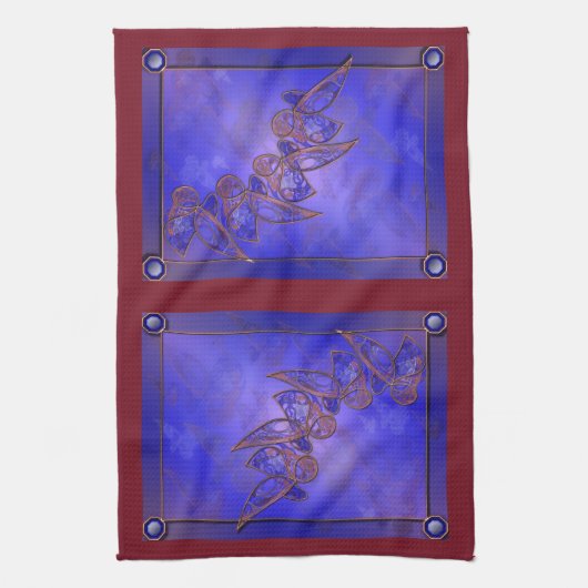 Koper Butterflies Kitchen Towel Theedoek (Verticaal)