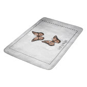 Koper Butterfly Floral Personalized Bath Mat (Gekanteld)