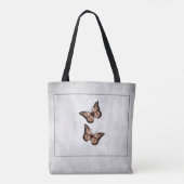 Koper Butterfly Floral Personalized Canvas tas (Achterkant)