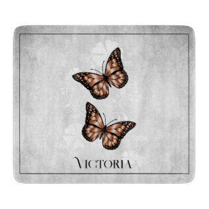 Koper Butterfly Floral Personalized Cutting Board Snijplank