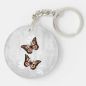 Koper Butterfly Floral Personalized Sleutelhanger (Achterkant)