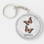 Koper Butterfly Floral Personalized Sleutelhanger (Voorkant)