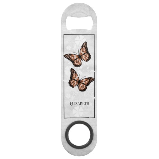 Koper Butterfly Floral Specialized Bar Key Speed Flessenopener (Voorkant)