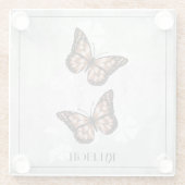 Koper Butterfly Floral Specialized Glass Onderzett Glazen Onderzetter (Achterkant)