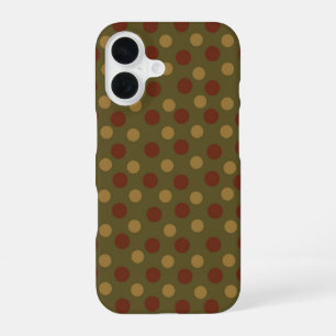 Koper, Camo Groen en Beige Stippen iPhone 16 Hoesje
